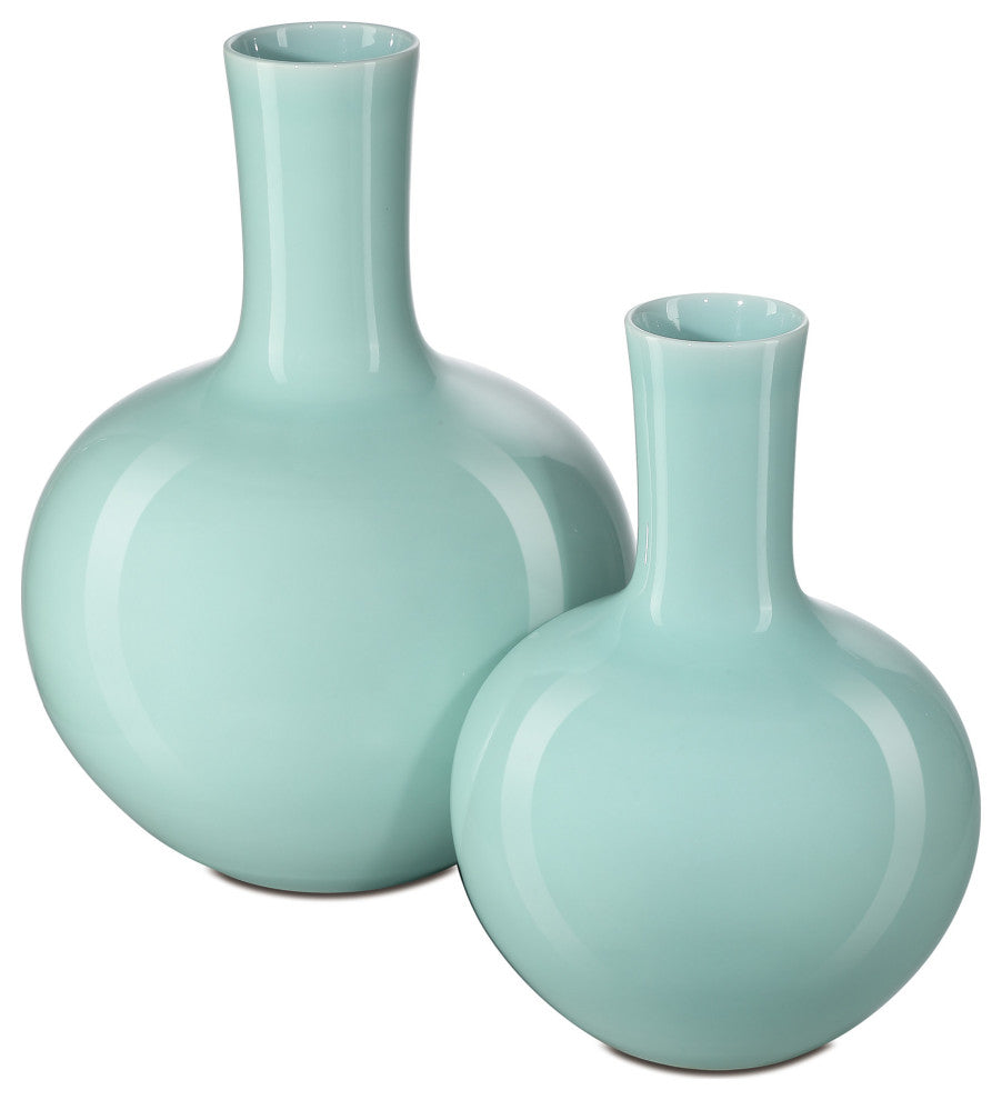 Celadon Medium Green Straight Neck Vase