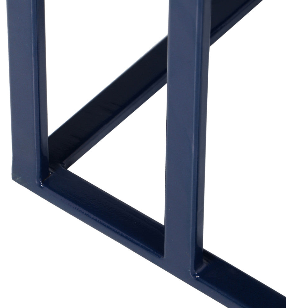 Elements, Tanu, C-Table Enamel Top End Table, Navy