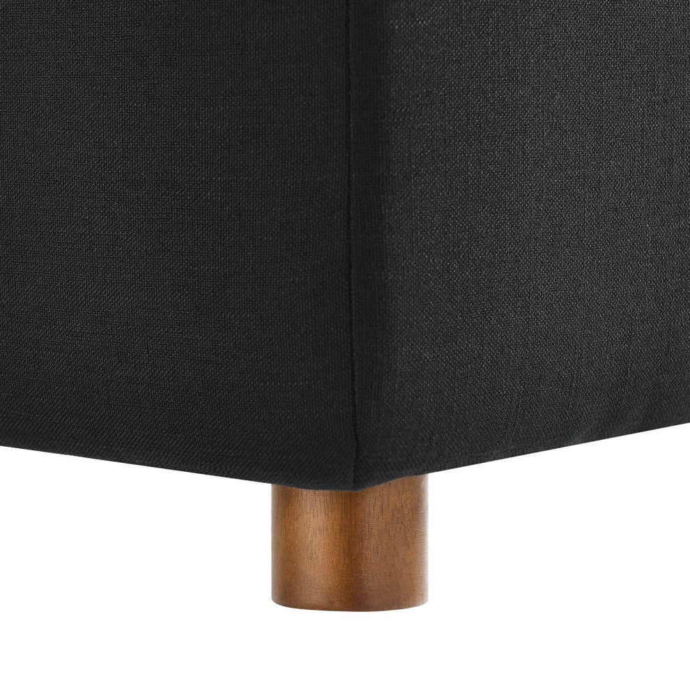 Commix Down Filled Overstuffed Ottoman, Black