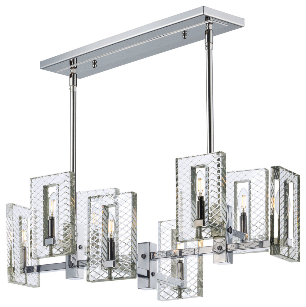 Maxim 38015 Suave 8 Light 34" Linear Chandelier - Polished Nickel