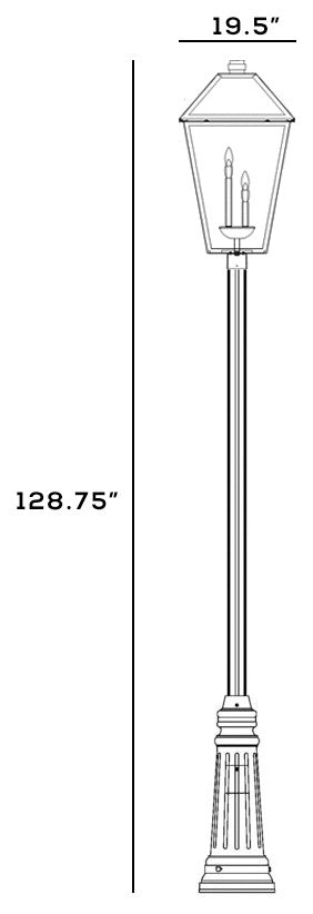 Zlite 579PHXLXR-511P-BK 4-Light Outdoor Post Mounted Fixture, Clear Beveled