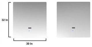 Geneva Transitional Dark Grey 72" Double Vanity with 30" Led Mirrors