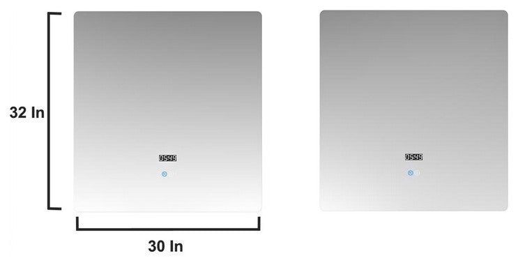 Geneva Transitional Dark Grey 72" Double Vanity with 30" Led Mirrors