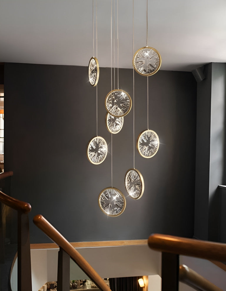 Bezaudun-les-Alpes | Gold Rings Crystal Chandelier, L8