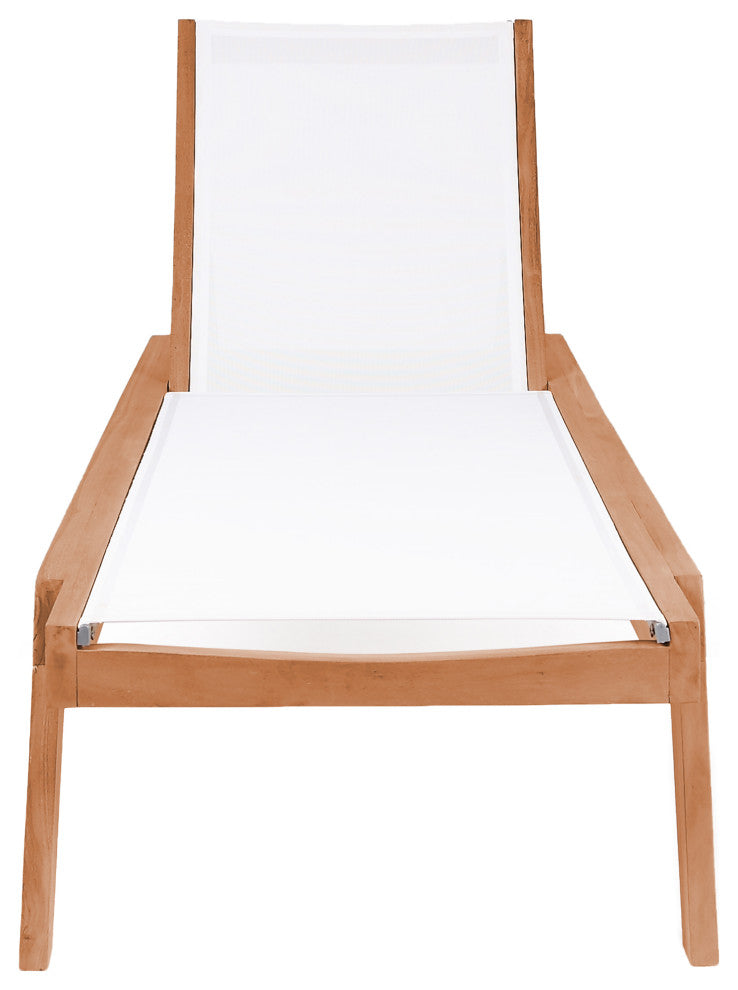 Tulum Waterproof Fabric Mesh Patio Lounger, Off White