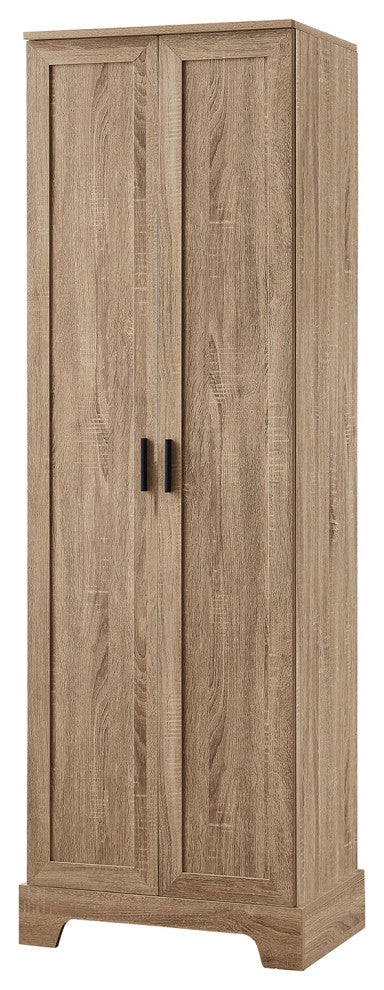 Brown Storage Cabinet With 2-Doors and Adjustable Shelf