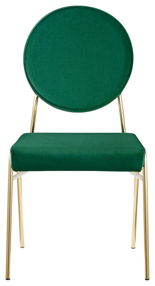 Craft Performance Velvet Dining Side Chair, Gold Green