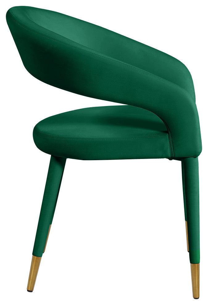 Destiny Dining Chair, Green, Velvet
