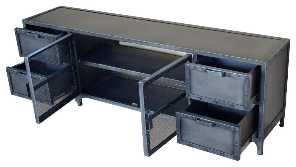 4 Drawer 2 Door Media Cabinet