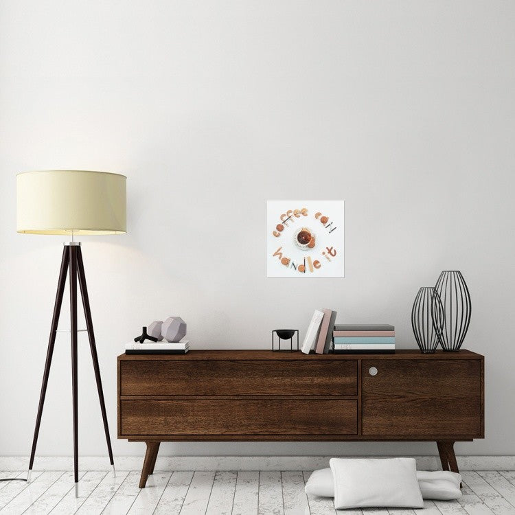 "Food Lettering: Coffee Can Handle It" Canvas Giclee by Dina Belenko, 18"x18"