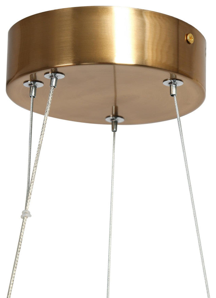 LNC Modern Black Polished Gold Drum Chandelier with Crystal Glass Drops, 11.8"w