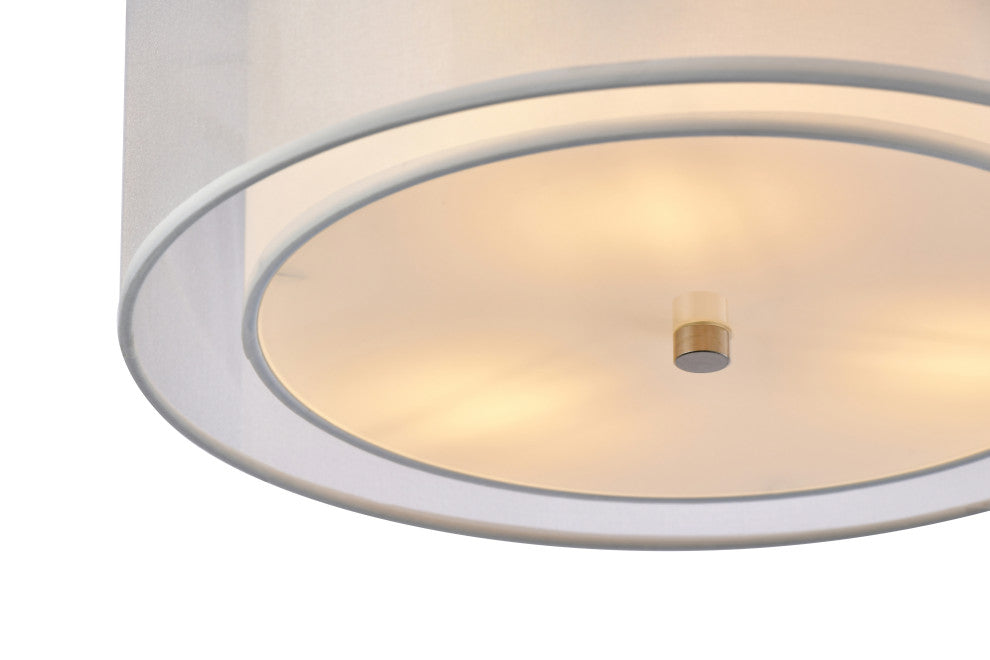 Lazzur Rhine 3 Light 15" Satin Nickel Semi-Flush Mount Ceiling Light