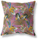 18" Magenta Gold Tropical Indoor Outdoor Throw Pillow