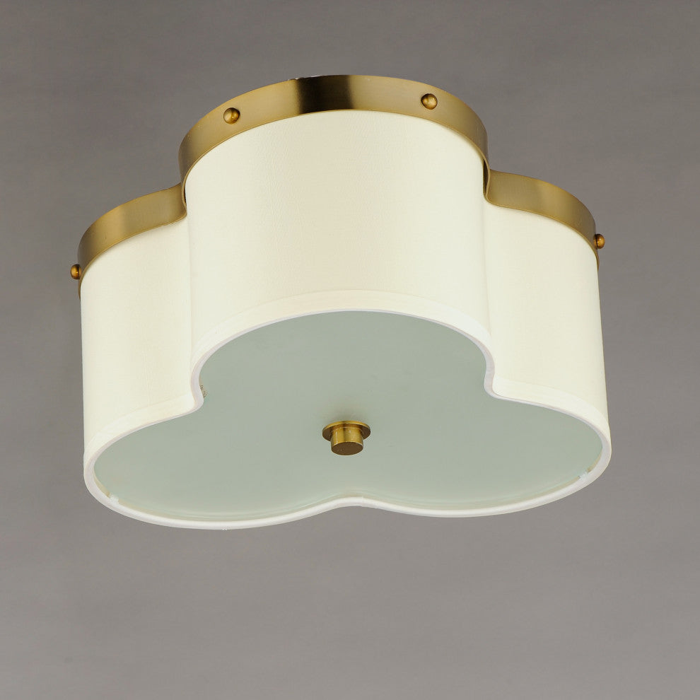 Maxim Lighting Clover 3-Light Flush Mount, Satin Brass, 12243OFSBR