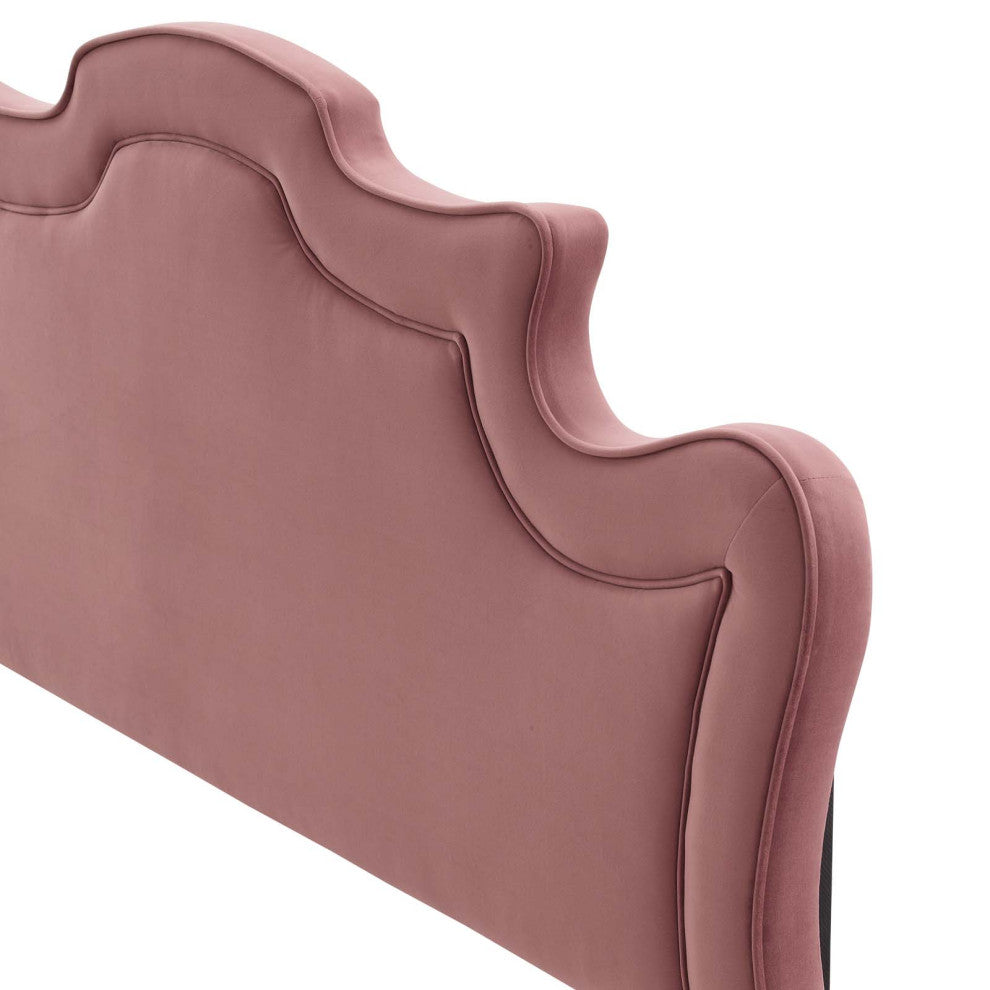 Headboard, Twin Size, Pink, Velvet, French, Mid Century Bedroom Guest Suite