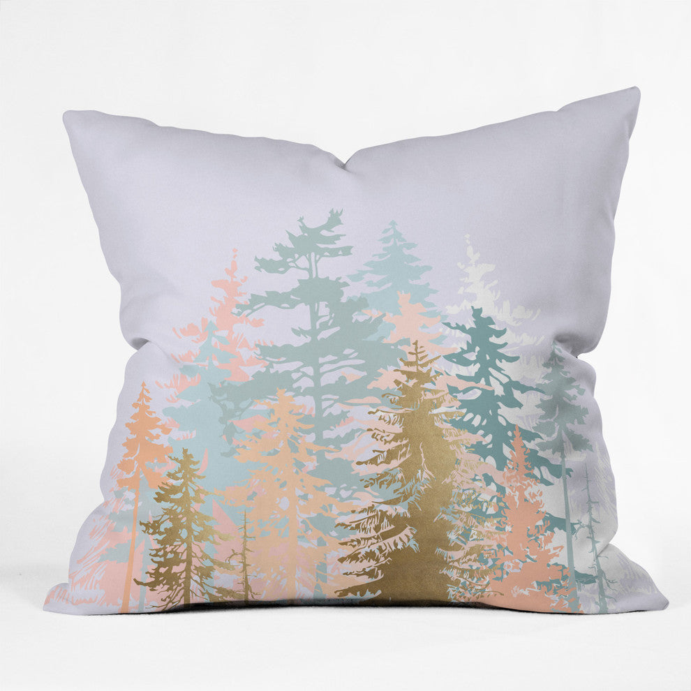 Deny Designs Iveta Abolina Blush Forest Throw Pillow, 18"x18"