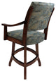 Swivel Counter Wood Bar Stool Casa on S-Base, Poet Sky and Dark Mahogany, 26"
