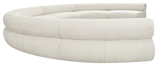 Bale Cream Chenille Fabric Modular Sofa, Cream, 7-Piece, Arc Shaped