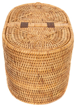 Artifacts Rattan™ Oval Double Tissue Roll Box, Honey Brown