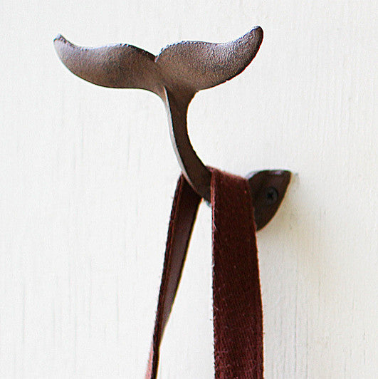 Cast Iron Whale Tail Wall Hook-rustic