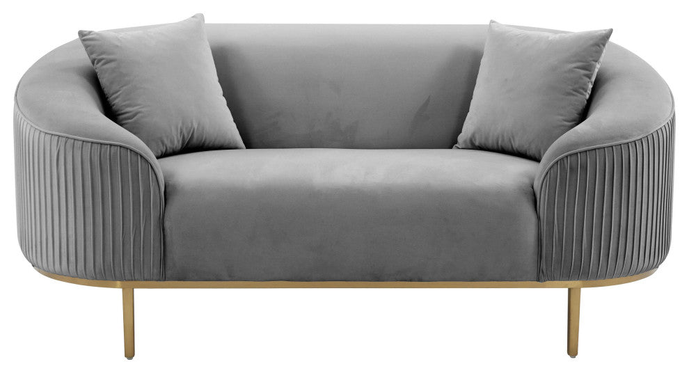 Michelle Light Gray Pleated Loveseat