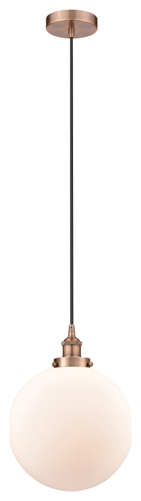 Innovations 616-1PH-AC-G201-12-LED 1-Light Mini Pendant, Antique Copper