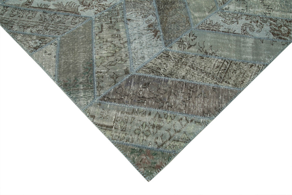 Rug N Carpet - Hand-Knotted Anatolian 8' 2" x 10' 1" Wool Patchwork Area Rug
