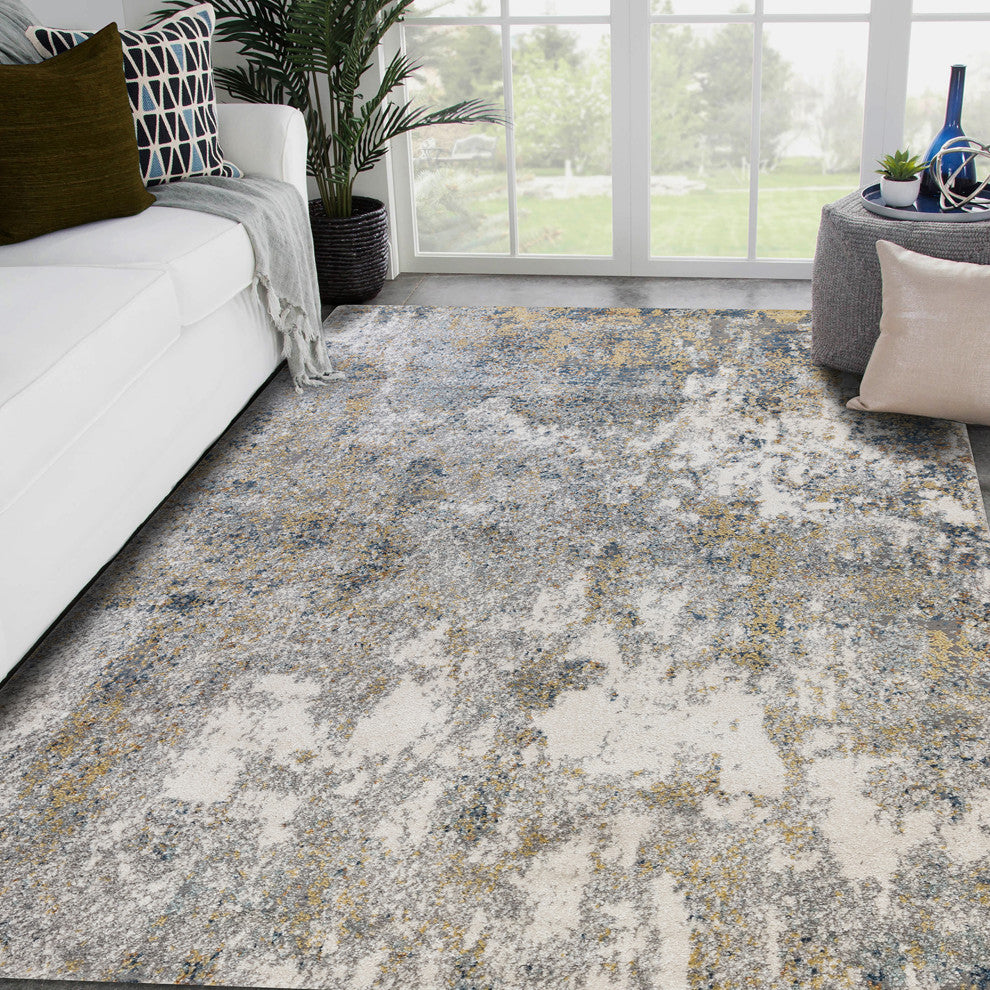 Yasmin Acy Area Rug, Yellow, 5'3" x 7'3", Abstract