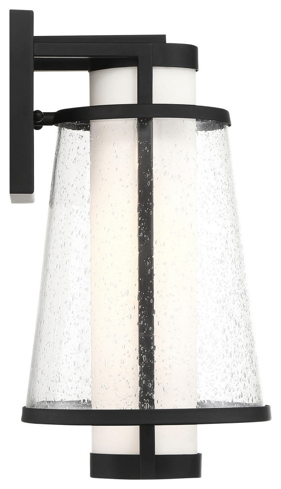 Nuvo Anau 1-Light Incandescent Matte Black Glass Wall Mount