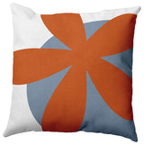 Bold Flower Polyester Indoor Pillow, Perfect Orange, 20"x20"