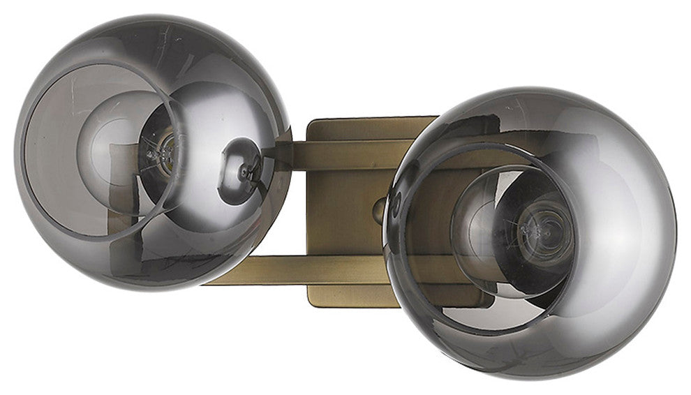Lunette 2-Light Aged Brass Sconce
