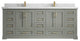 Boston 84 Double Sink Bath Vanity in Evergreen 2" Calacatta Laza