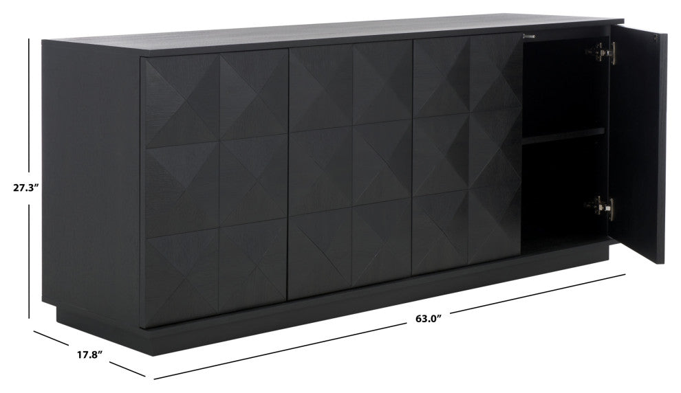 Safavieh Couture Patty 4 Door Sideboard, Black