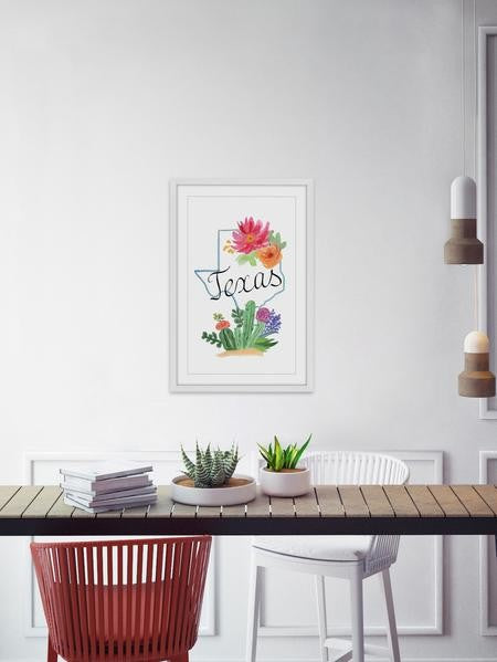 "Texas Blossoms" Framed Painting Print, 30"x45"