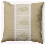 20x20" Fish Chips Nautical Decorative Indoor Pillow, Taupe