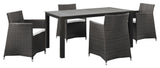 Brown White Junction 5 Piece Outdoor Patio Dining Set