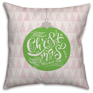 Merry Christmas Ornament 18"x18" Throw Pillow