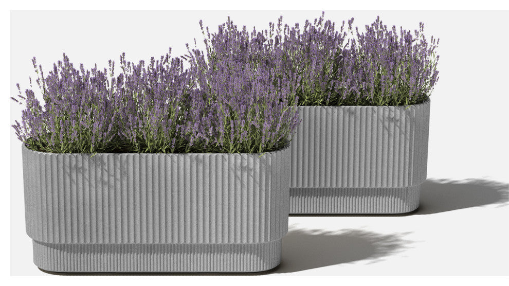 Veradek Demi Series Long 30" Planter, Grey, 30 Inch, 2 Pack