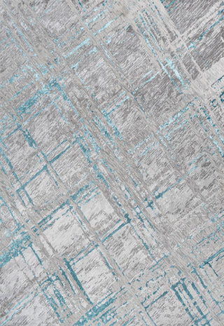 Slant Modern Abstract Area Rug, Gray/Turquoise, 4 X 6
