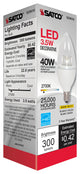 3.5W LED Candle, 2700K, Candelabra Base, 120V