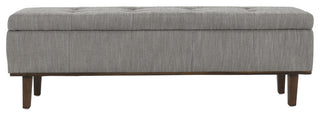 Louise Tufted Storage Bench 54", 17Hx54Wx15D, Gray