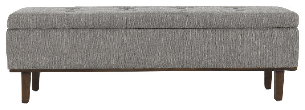 Louise Tufted Storage Bench 54", 17Hx54Wx15D, Gray