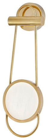 Jervis 1-Light Wall Sconce, Aged Brass, Off White Alabaster Shade