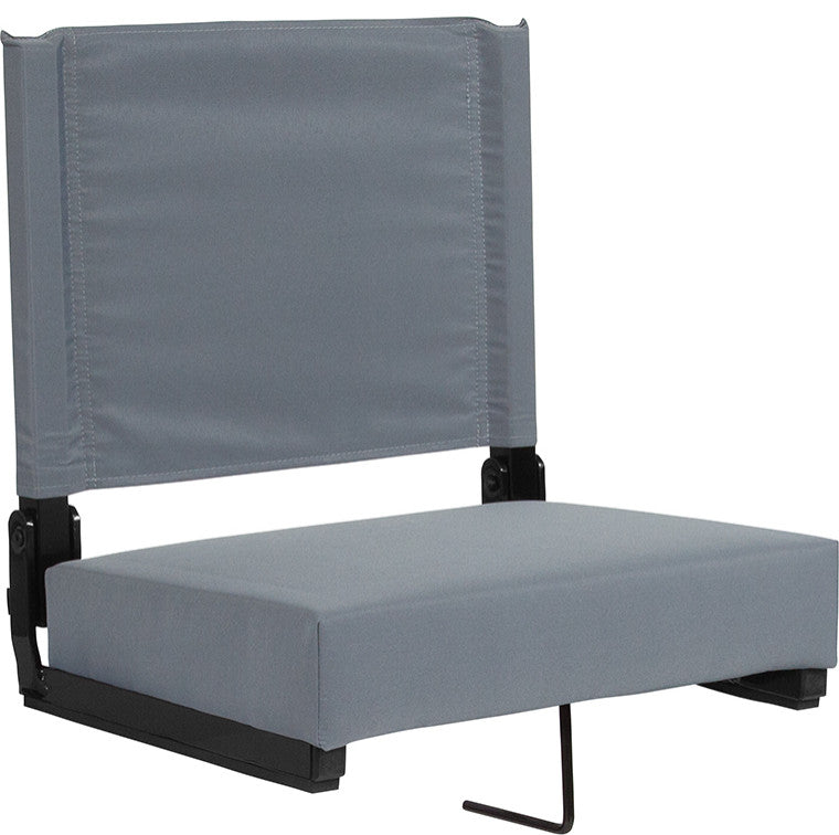 Grandstand Comfort Seats by Flash with Ultra-Padded Seat, Gray