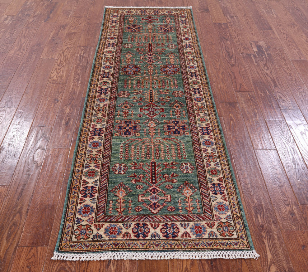 2' 9" X 8' 0" Runner Super Kazak Handmade Wool Rug - Q12960