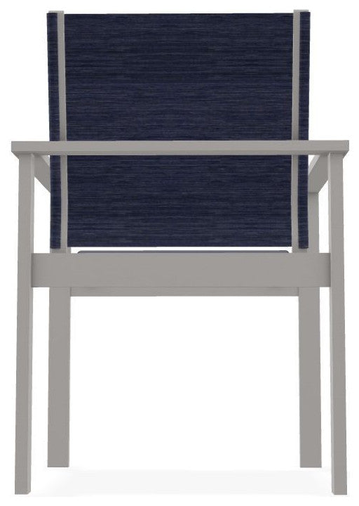 Tribeca Sling Outdoor Stackable Armchair, Collect Indigo/Warm Gray