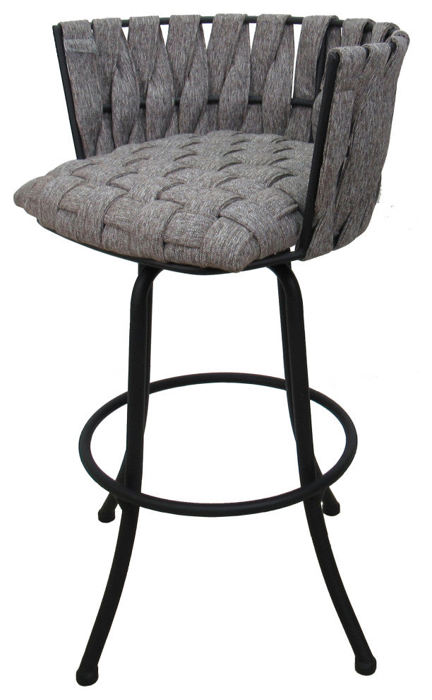 Metalona Extra Tall Bar StoolBar Stool, Mojave Gray, Black, 34"