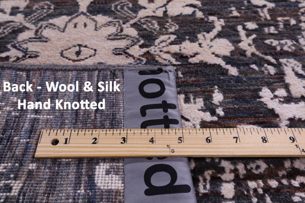 Runner Modern Wool and Silk Handmade Rug 2' 6" X 14' 0" Q11837
