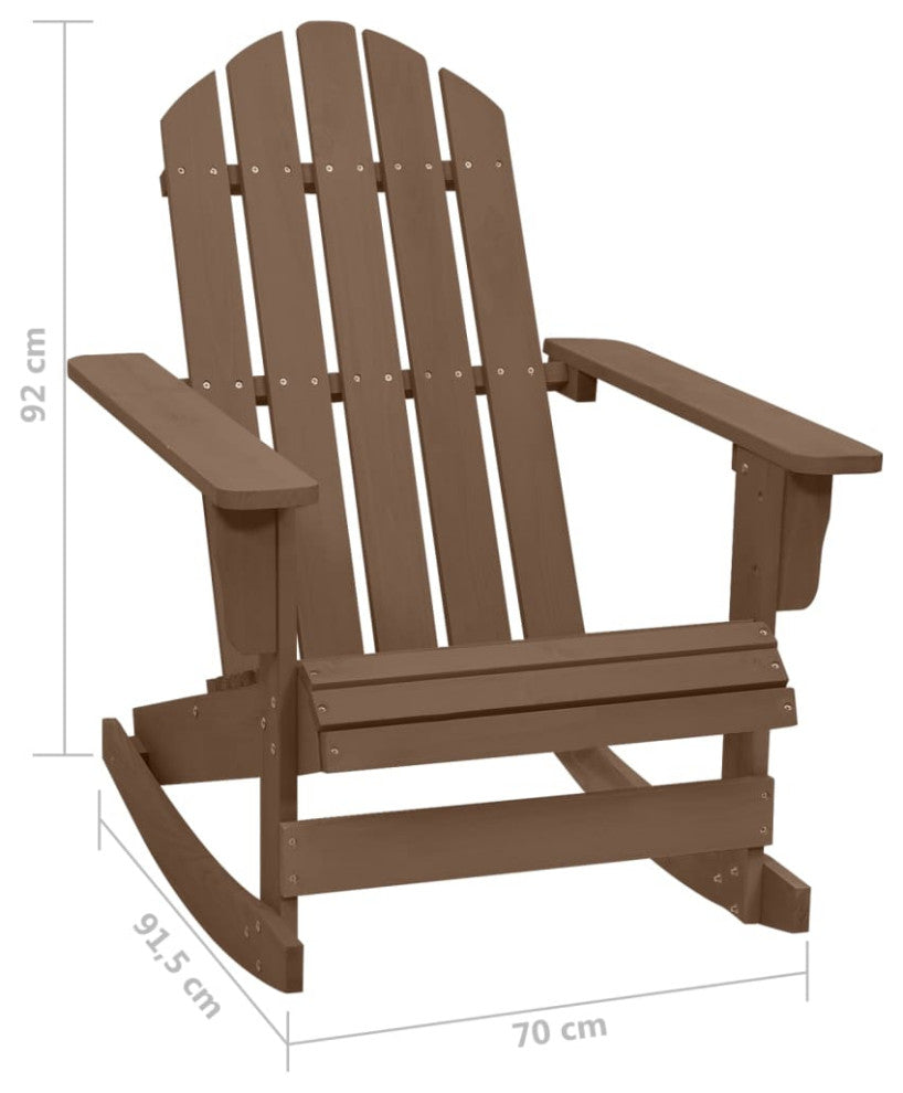 vidaXL Adirondack Rocking Chair Porch Rocker Outdoor Patio Chair Wood Brown