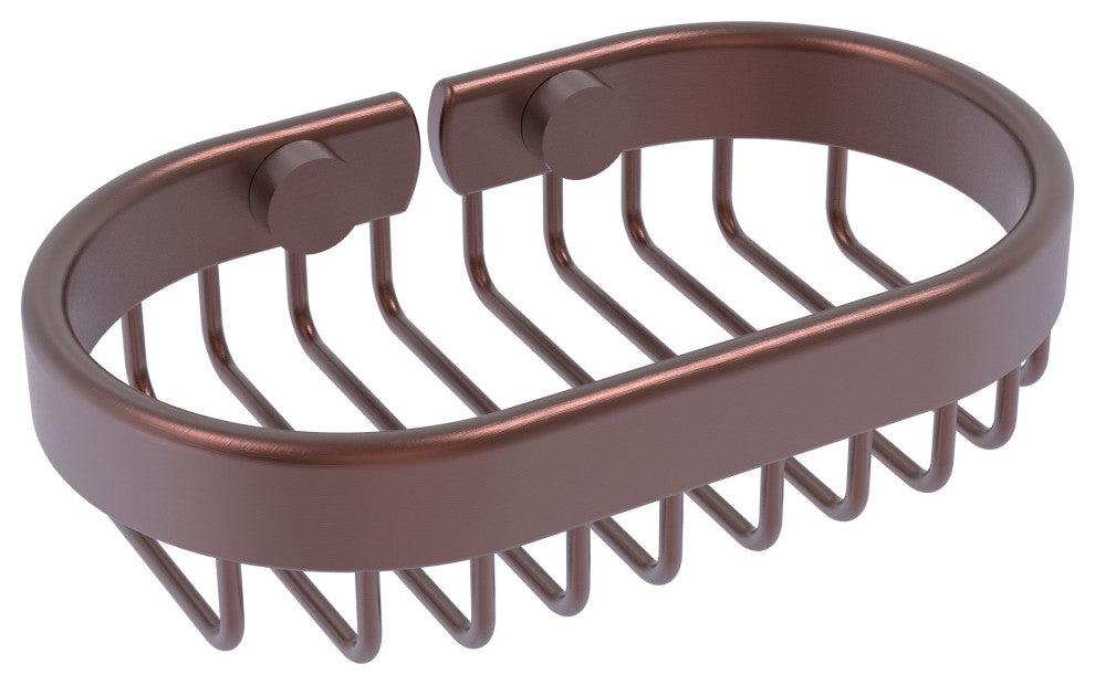 Oval Soap Basket, Antique Copper